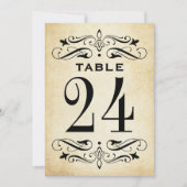  Rustic Black Flourish Wedding Table Number Kaart (Voorkant)