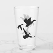 Rustic Black Flying Ducks Silhouette Glas (Achterkant)