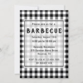 Rustic Black Gingham Farmhouse BBQ Party Kaart (Voorkant)