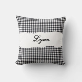 Rustic Black Gingham Personalized Name Kussen