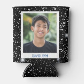 Rustic Black Glitter 30e verjaardag Retro Foto Blikjeskoeler (Voorkant)