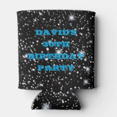 Rustic Black Glitter 30e verjaardag Retro Foto Blikjeskoeler (Achterkant)