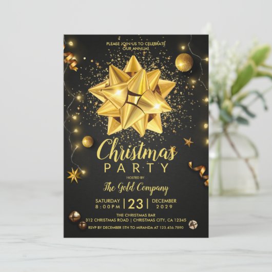 Rustic Black Gold Company kerst Kaart (Staand voorkant)