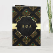  Rustic Black Gold Damask moslim Weduwschap (Achterkant)