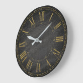  Rustic Black Gold Decorative Roman Numeral Grote Klok (Hoek)