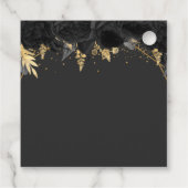 Rustic Black Gold Floral Princess Quinceanera Bedankjes Labels (Achterkant)