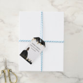 Rustic Black Gold Floral Princess Quinceanera Cadeaulabel (Met Touw)