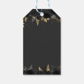 Rustic Black Gold Floral Princess Quinceanera Cadeaulabel (Achterkant)