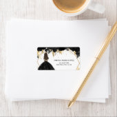 Rustic Black Gold Floral Princess Quinceanera Etiket (Insitu)