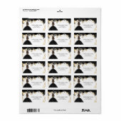 Rustic Black Gold Floral Princess Quinceanera Etiket (Full Sheet)