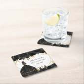 Rustic Black Gold Floral Princess Quinceanera Kartonnen Onderzetters (Insitu)