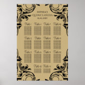 Rustic Black Gold zitplan poster (Voorkant)