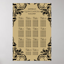 Rustic Black Gold zitplan poster