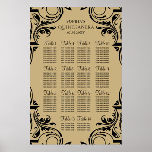 Rustic Black Gold zitplan poster