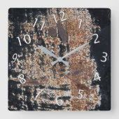 Rustic Black Grunge Texture Workshop Garage Vierkante Klok (Voorkant)