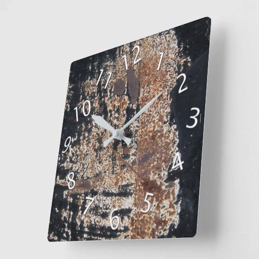 Rustic Black Grunge Texture Workshop Garage Vierkante Klok (Hoek)