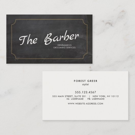 Rustic Black  handgeschreven Script Typografie Visitekaartje (Voorkant / Achterkant)