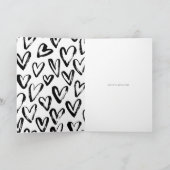 Rustic Black Hearts Pattern Happy Valentine's Day Feestdagen Kaart (Binnen)