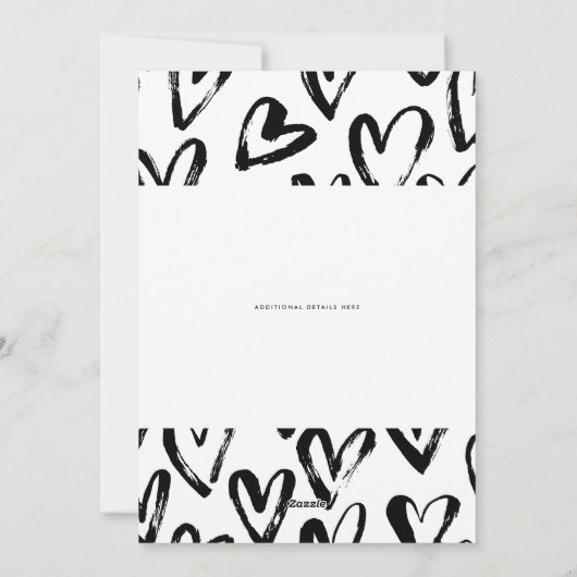 Rustic Black Hearts Pattern Happy Valentine's Day Feestdagenkaart (Achterkant)