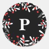 Rustic Black Holiday Ronde Sticker (Voorkant)