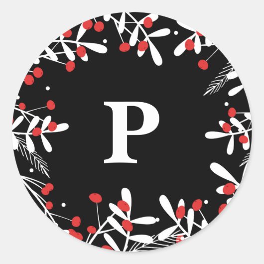 Rustic Black Holiday Ronde Sticker (Voorkant)