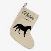 Rustic Black Horse Silhouette & Naam Kleine Kerstsok (Voorkant (Hangend))