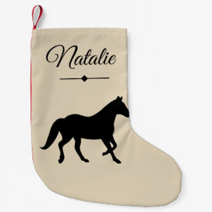 Rustic Black Horse Silhouette & Naam Kleine Kerstsok