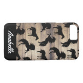 Rustic Black Horse Silhouettes | Gepersonaliseerd Case-Mate iPhone Case (Achterkant (Horizontaal))