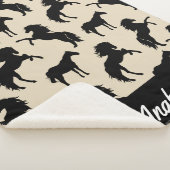 Rustic Black Horse Silhouettes | Gepersonaliseerd Sherpa Deken (3/4)