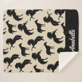 Rustic Black Horse Silhouettes | Gepersonaliseerd Sherpa Deken (Voorkant (horizontaal))