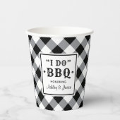 Rustic Black I Do BBQ Custom Wedding Monogram Papieren Bekers (Voorkant)