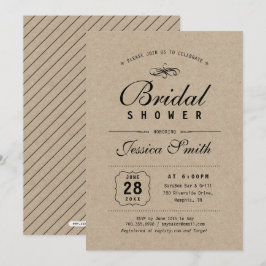 Rustic Black & Kraft | Elegante Bruiloftsborrel Kaart