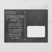 Rustic Black Krijtbord 2025 Afstuderen Fotofeest Uitnodiging Briefkaart (Achterkant)