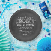 Rustic Black Krijtbord Custom 2025 Afstuderen Naam Papieren Bordje (Feest)