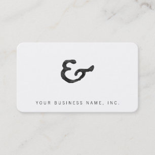 Rustic Black Letterpress Ampersand Visitekaartje