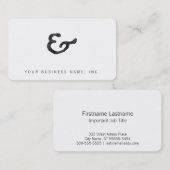 Rustic Black Letterpress Ampersand Visitekaartje (Voorkant / Achterkant)