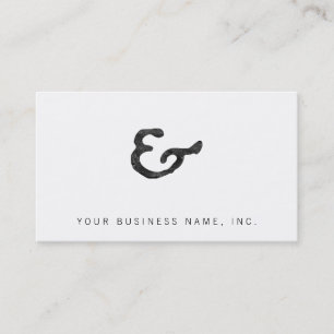 Rustic Black Letterpress Ampersand Visitekaartje