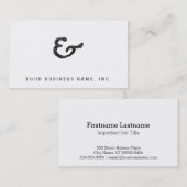 Rustic Black Letterpress Ampersand Visitekaartje (Voorkant / Achterkant)