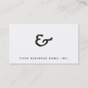 Rustic Black Letterpress Ampersand Visitekaartje