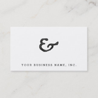 Rustic Black Letterpress Ampersand Visitekaartje