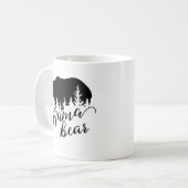 Rustic Black Mama Beer & Evergreen Trees Koffiemok (Voorkant links)