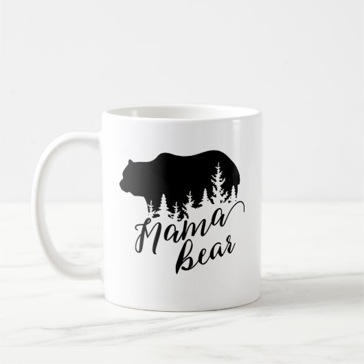 Rustic Black Mama Beer & Evergreen Trees Koffiemok (Links)