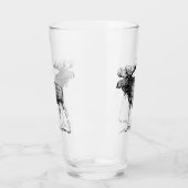 Rustic Black Moose Illustratie Glas (Links)