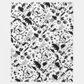 Rustic Black Owl Beer Deer Fox Woodland Pattern Fleece Deken (Voorkant)