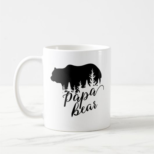 Rustic Black Papa Beer & Evergreen Trees Koffiemok (Links)