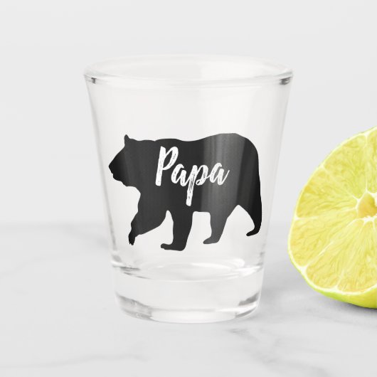 Rustic Black Papa Beer Shot Glass Shot Glas (Voorkant)