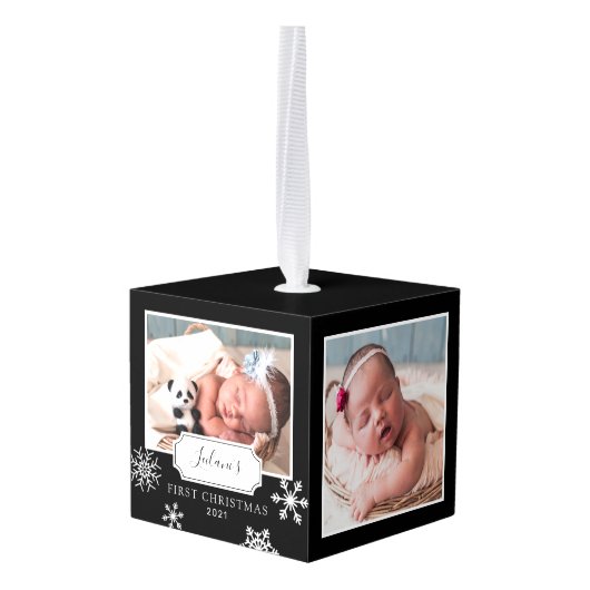 Rustic Black Photo Collage Snow Decoratie (Achter hoekig)