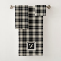 Rustic Black Pset Pattern met Monogram