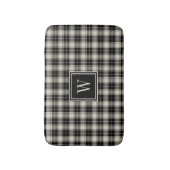 Rustic Black Pset Pattern met Monogram Badmat (Voorkant Verticaal)