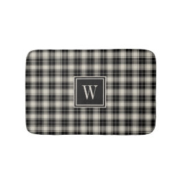 Rustic Black Pset Pattern met Monogram Badmat